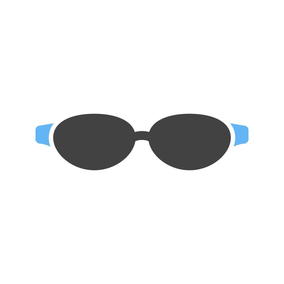 Sunglasses Glyph Blue and Black Icon vector