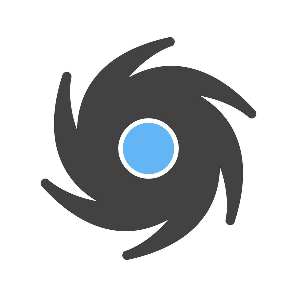 Cyclone Glyph Blue and Black Icon vector