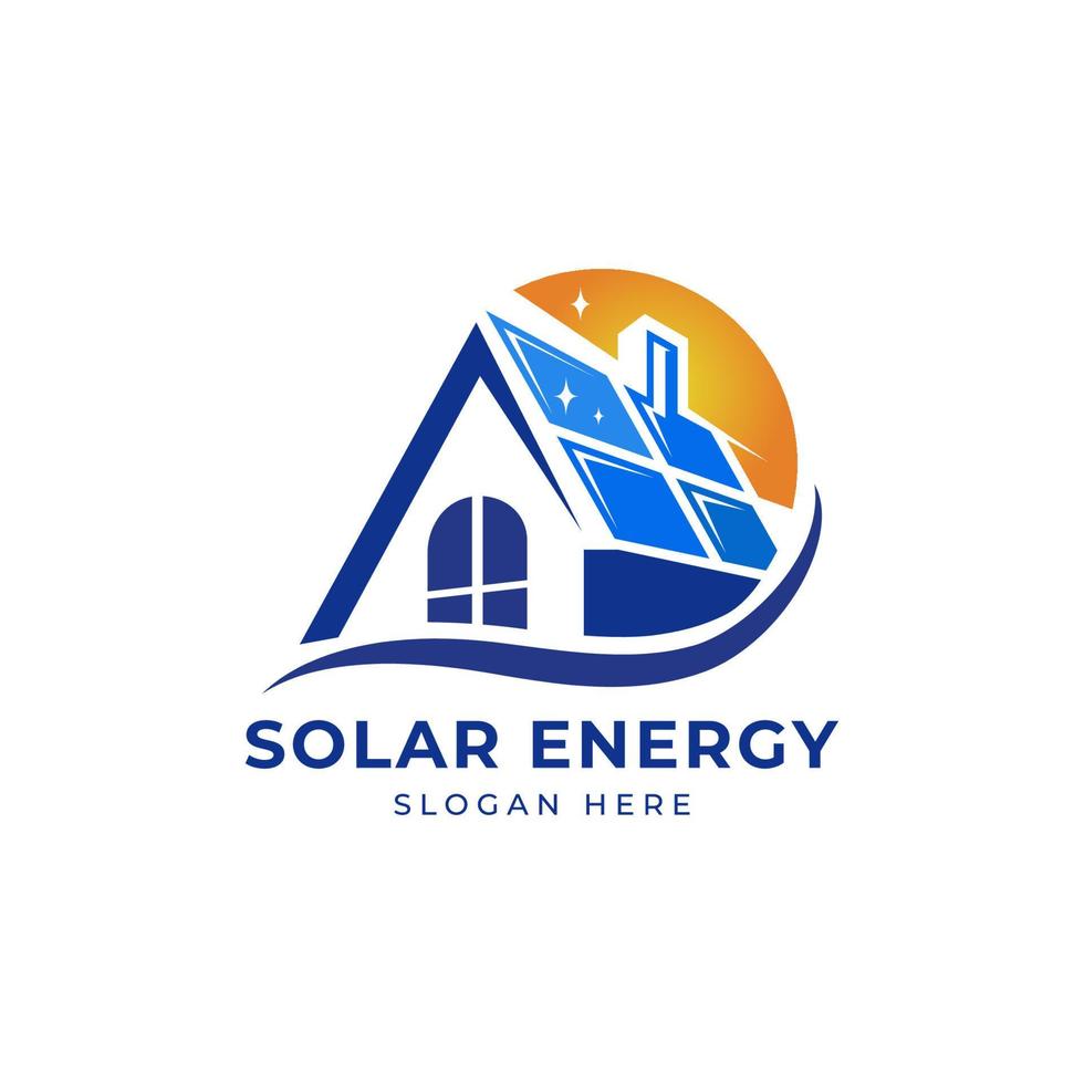 sol solar casa energía logo diseño clipart. adecuado para negocios de tecnología solar vector