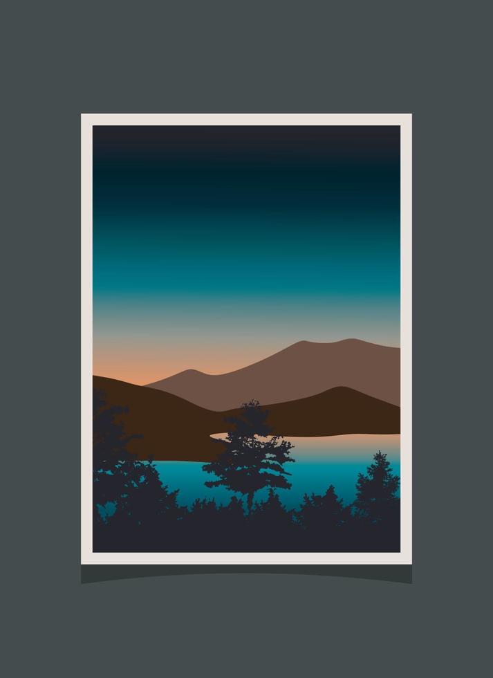 Abstract mountain painting, Abstract background, Premium Vector