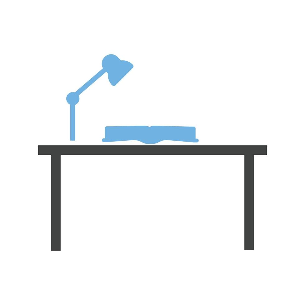 Study Desk I Glyph Blue and Black Icon vector