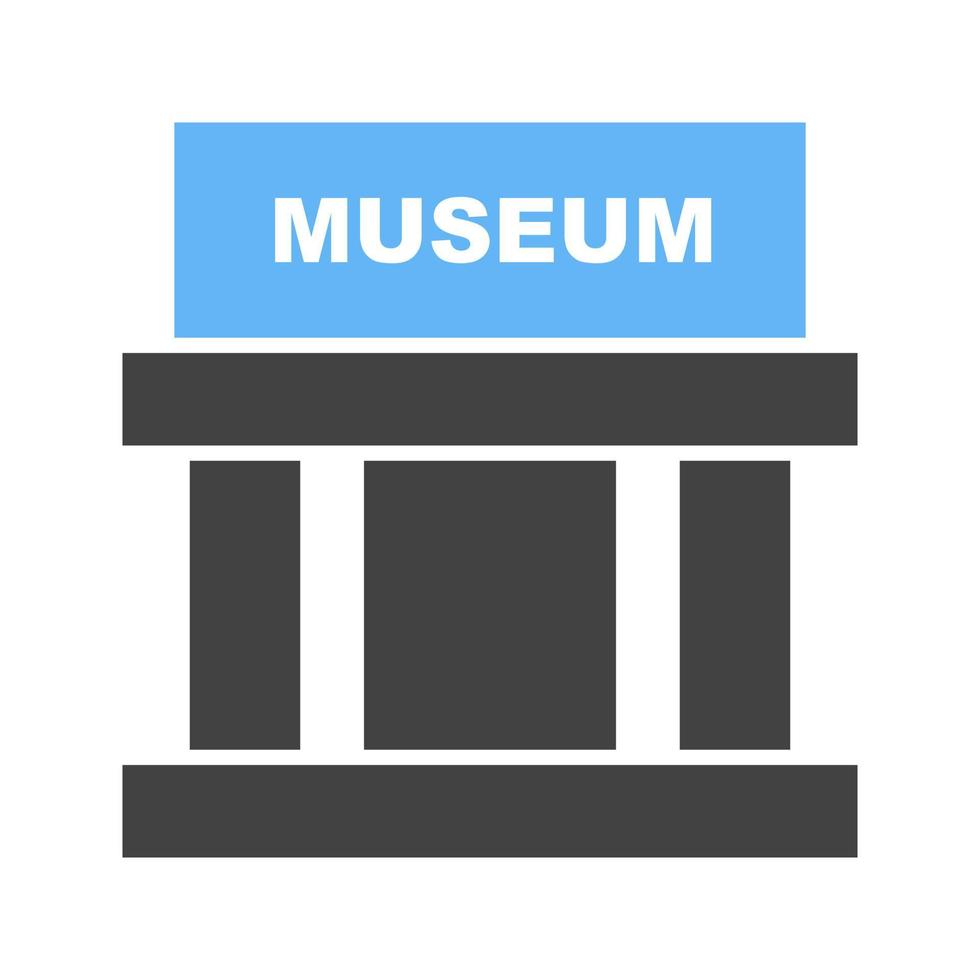 Museum Building II Glyph Blue and Black Icon vector