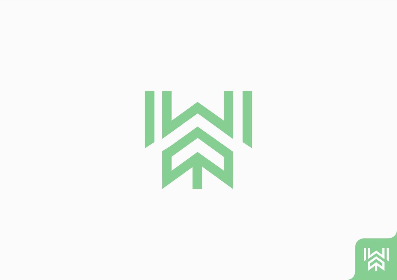 letter W with arrow symbol logo design flat minimalist concept vector