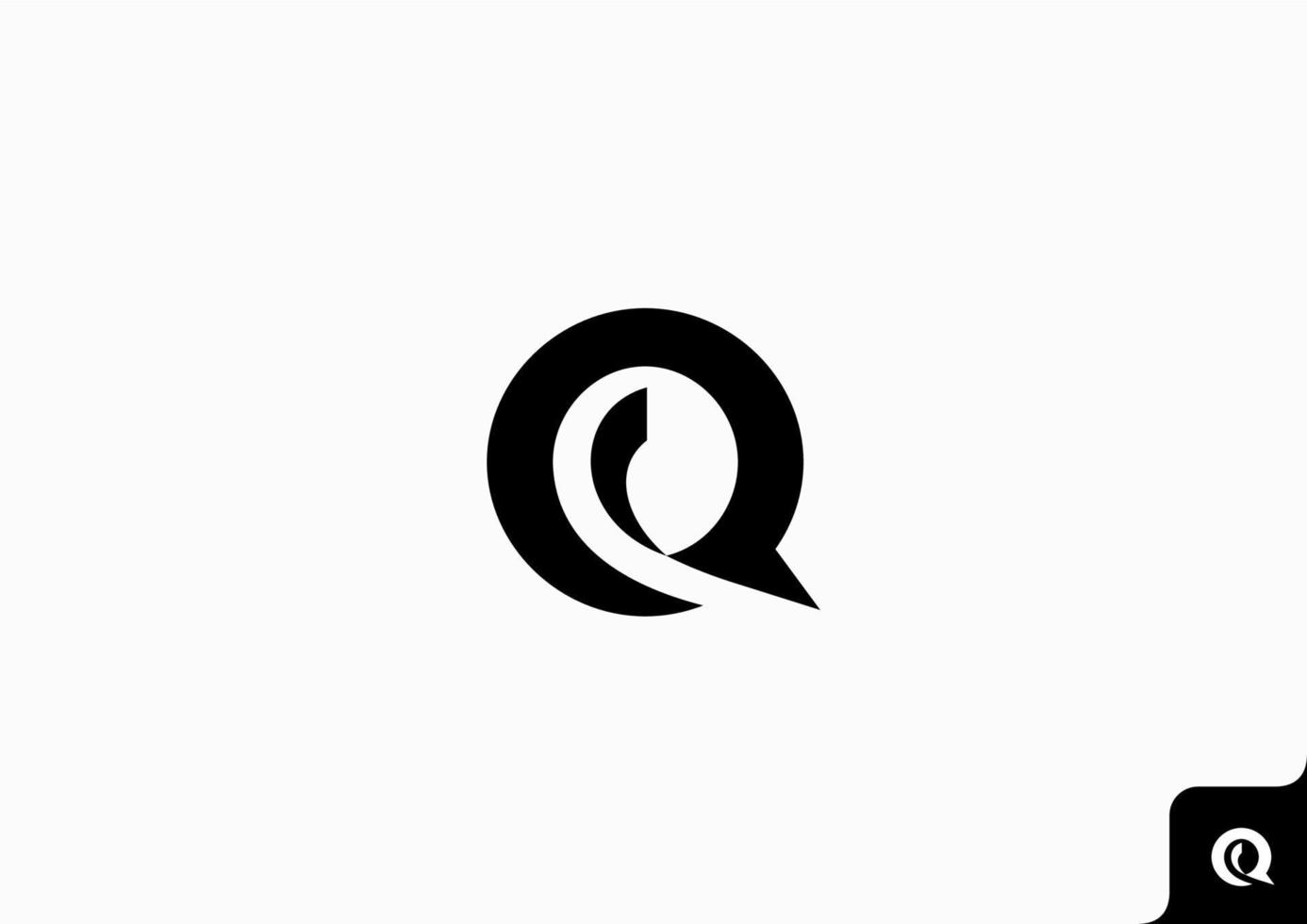 letter Q logo design flat minimalist concept vector