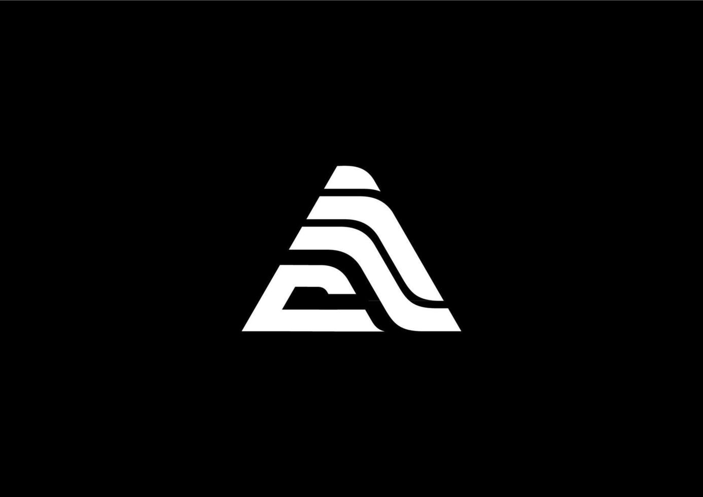 diseño de logotipo triangular con un concepto simple y plano vector