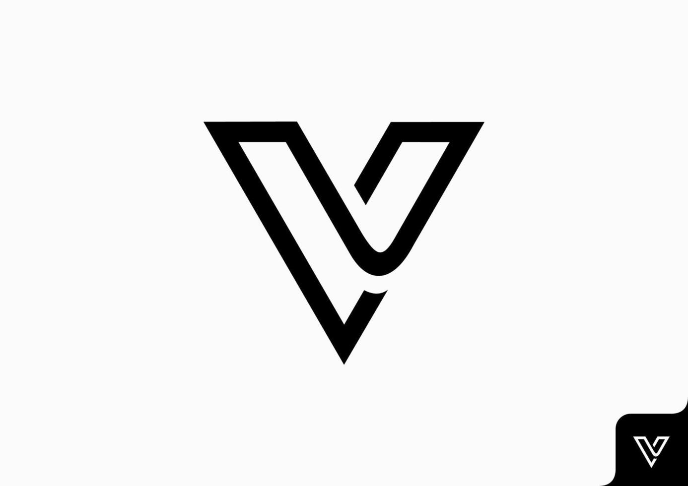 concepto minimalista plano de diseño de logotipo de letra v vector