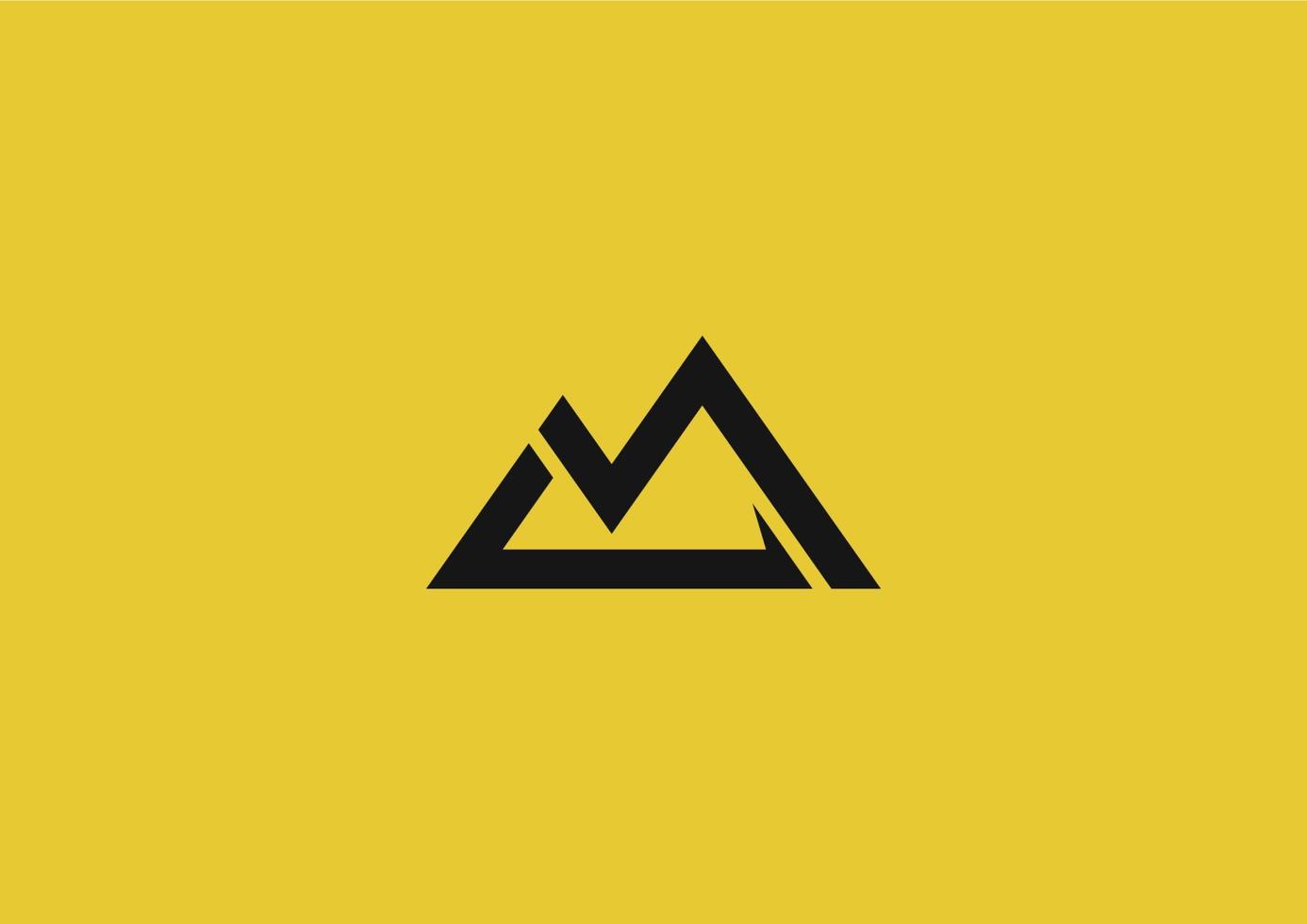 Letter LM mountain logo icon with a simple flat concept vector