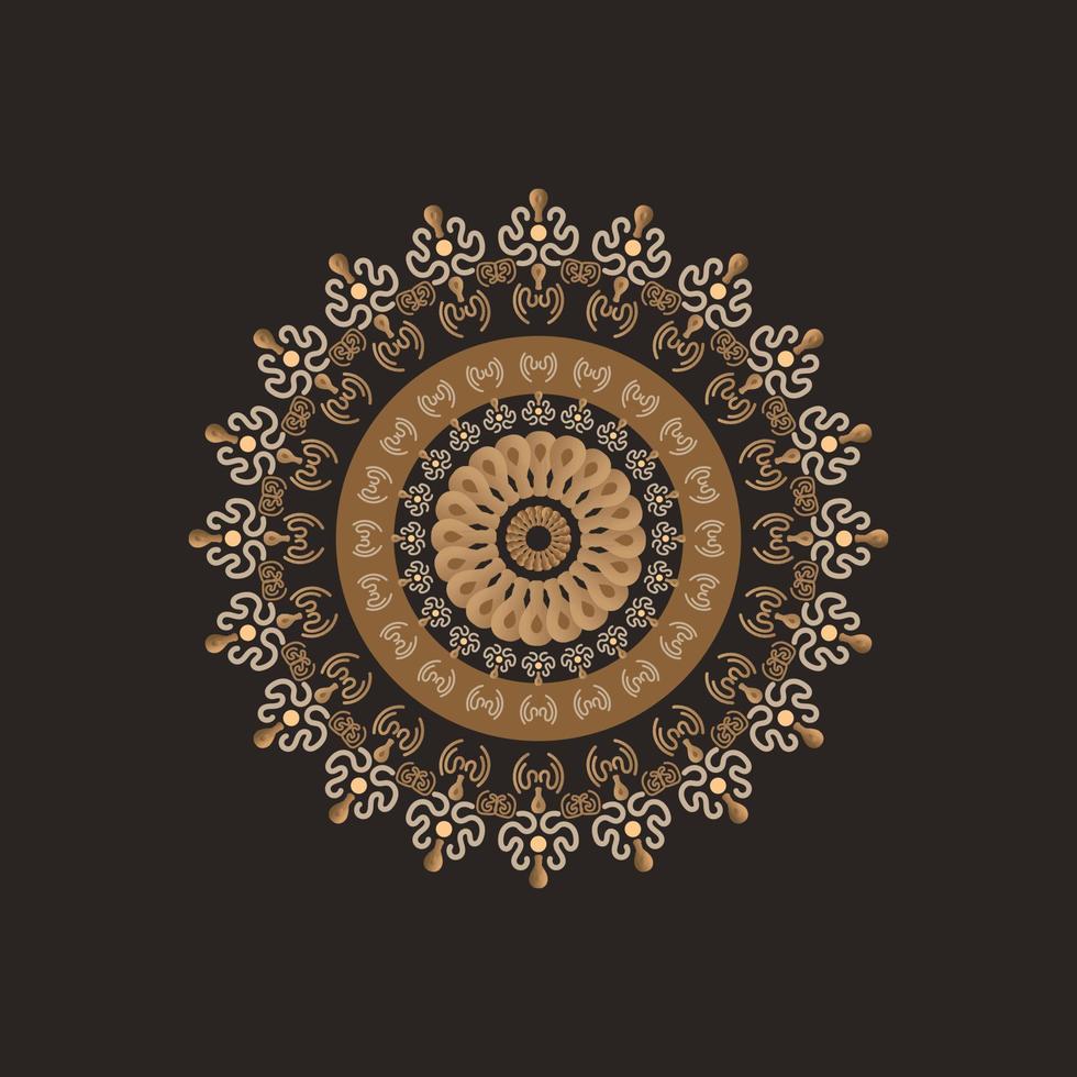 Mandala design. vector round circle. mandala style. decorative element with gold. flower mandala. vector illustration.