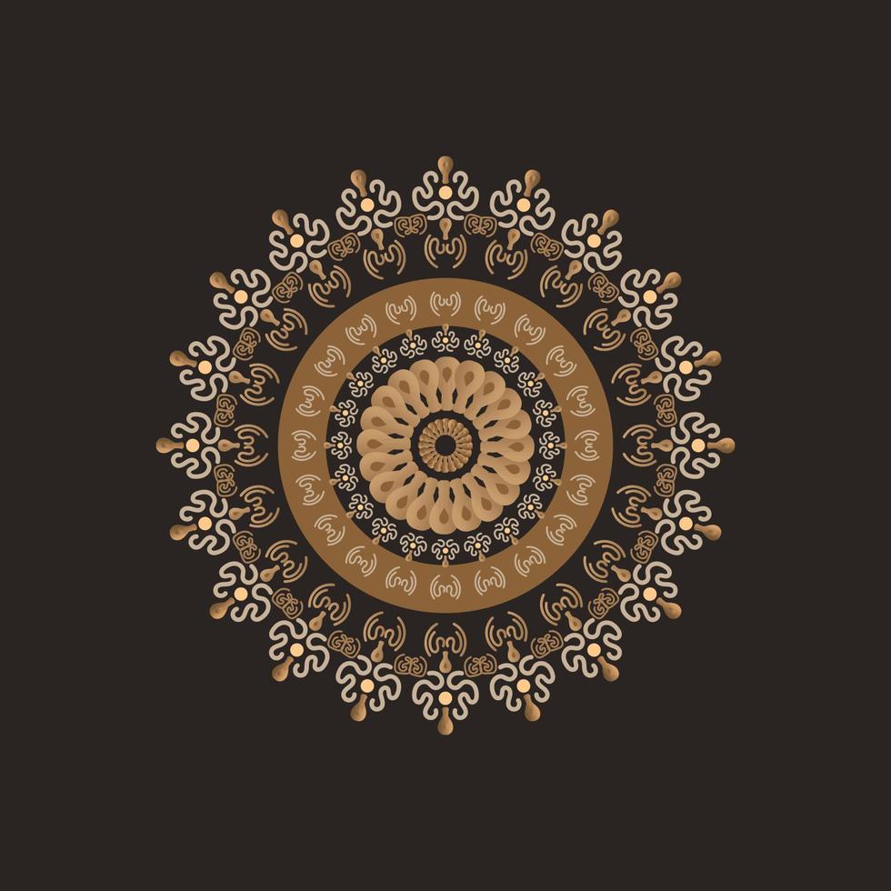 Mandala design. vector round circle. mandala style. decorative element with gold. flower mandala. vector illustration.