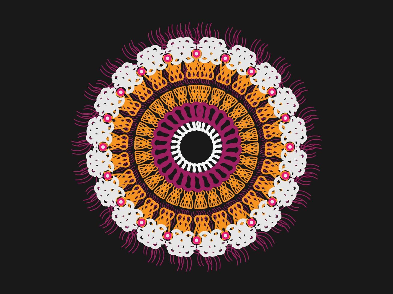 diseño de mandalas círculo redondo vectorial. estilo mándala. elemento decorativo con oro. mándala de flores. ilustración vectorial vector