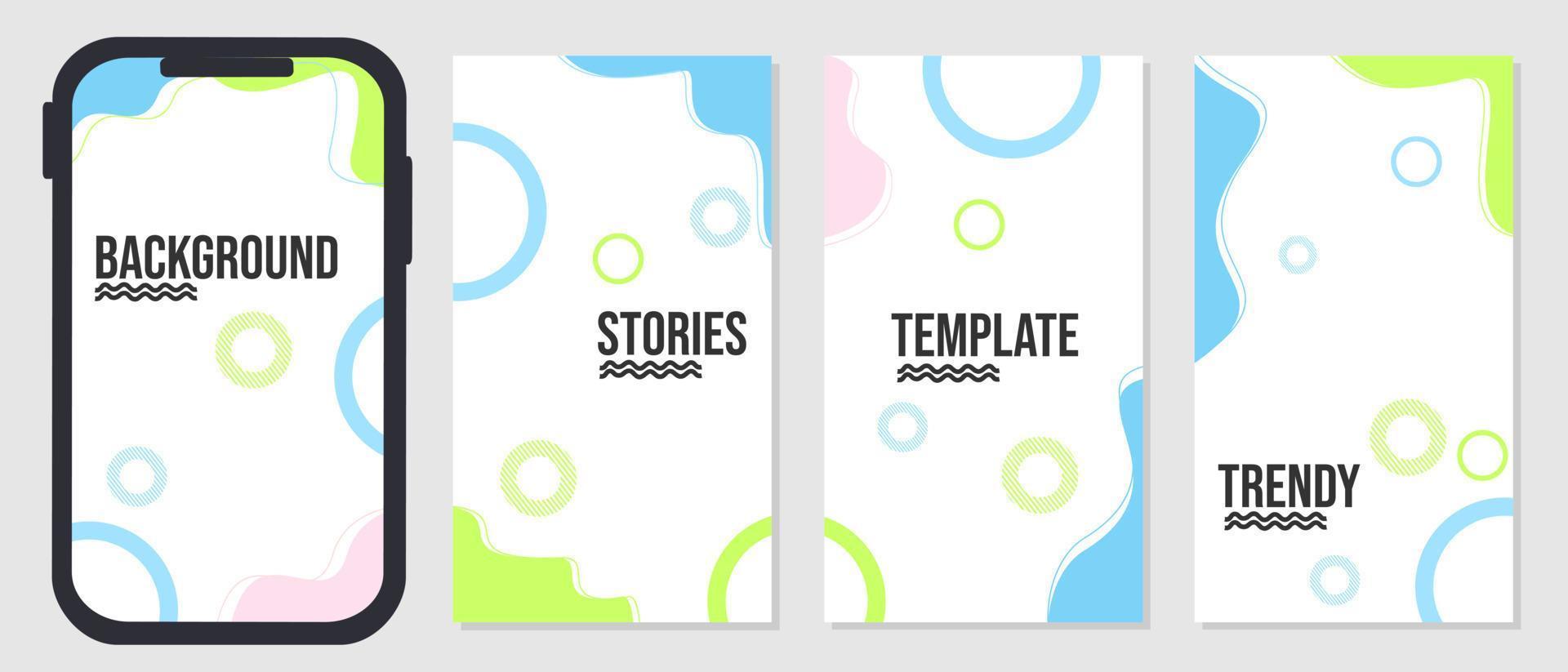 creative and trendy social media story design set. blue white background post vector