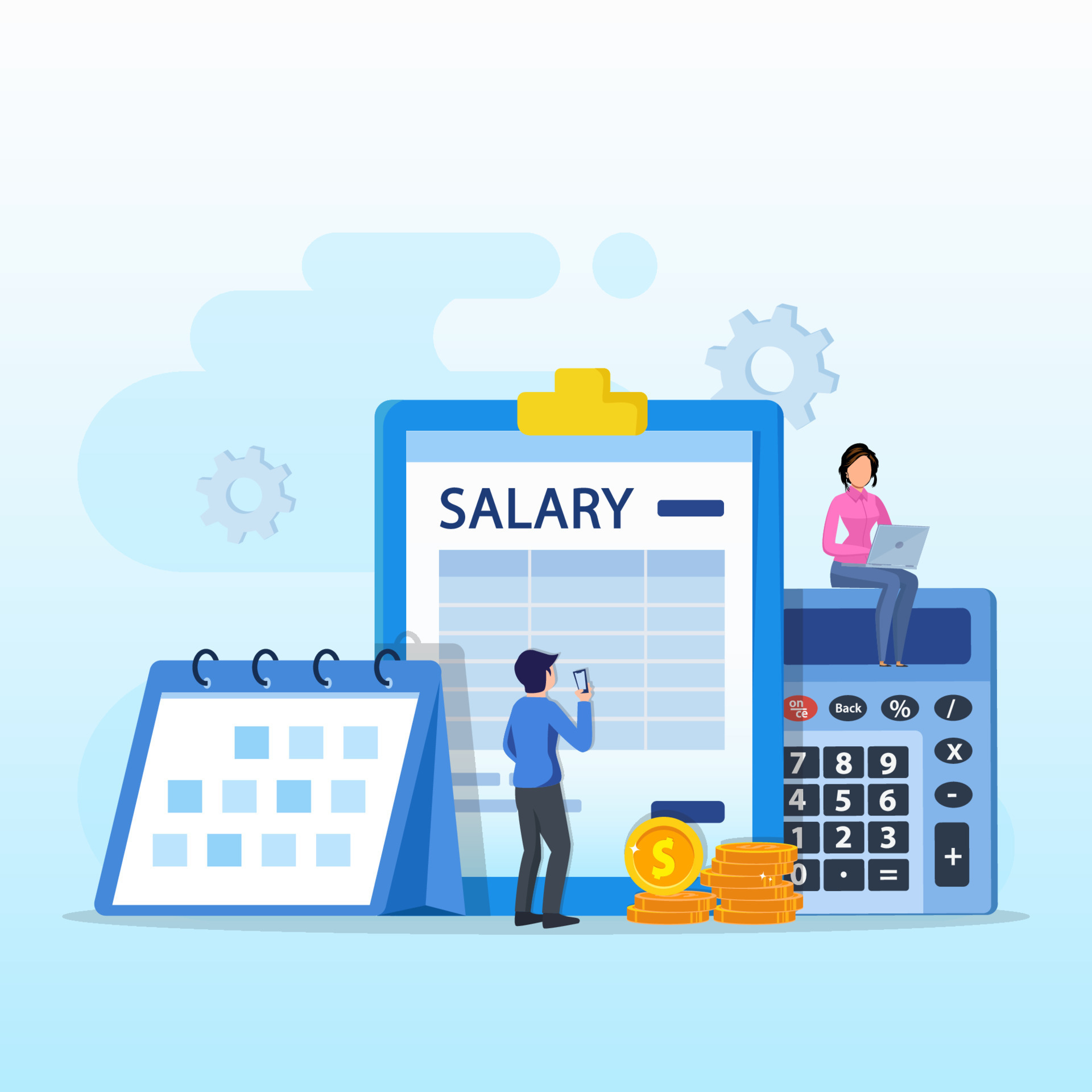 Salary Vector Concept Online Income Calculate And Automatic Payment 