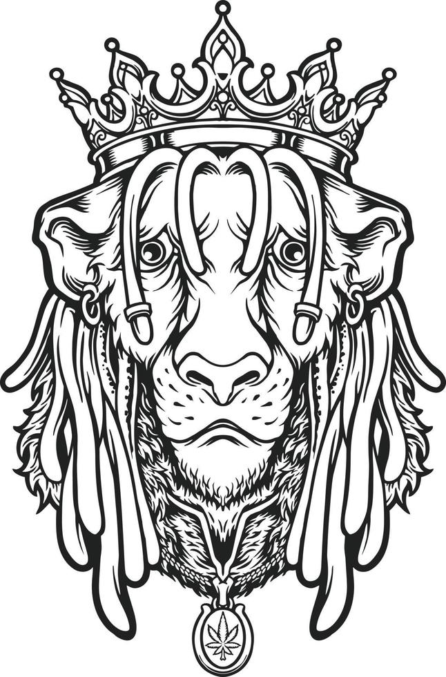 Crown Lion King Cool Silhouette ilustraciones vectoriales para su logotipo de trabajo, camiseta de mercadería de mascotas, pegatinas y diseños de etiquetas, afiches, tarjetas de felicitación que anuncian empresas comerciales o marcas. vector