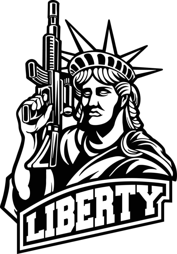 American Liberty Warrior Military Silhouette Vector illustrations for your work Logo, mascot merchandise t-shirt, stickers and Label designs, poster, greeting cards advertising business company