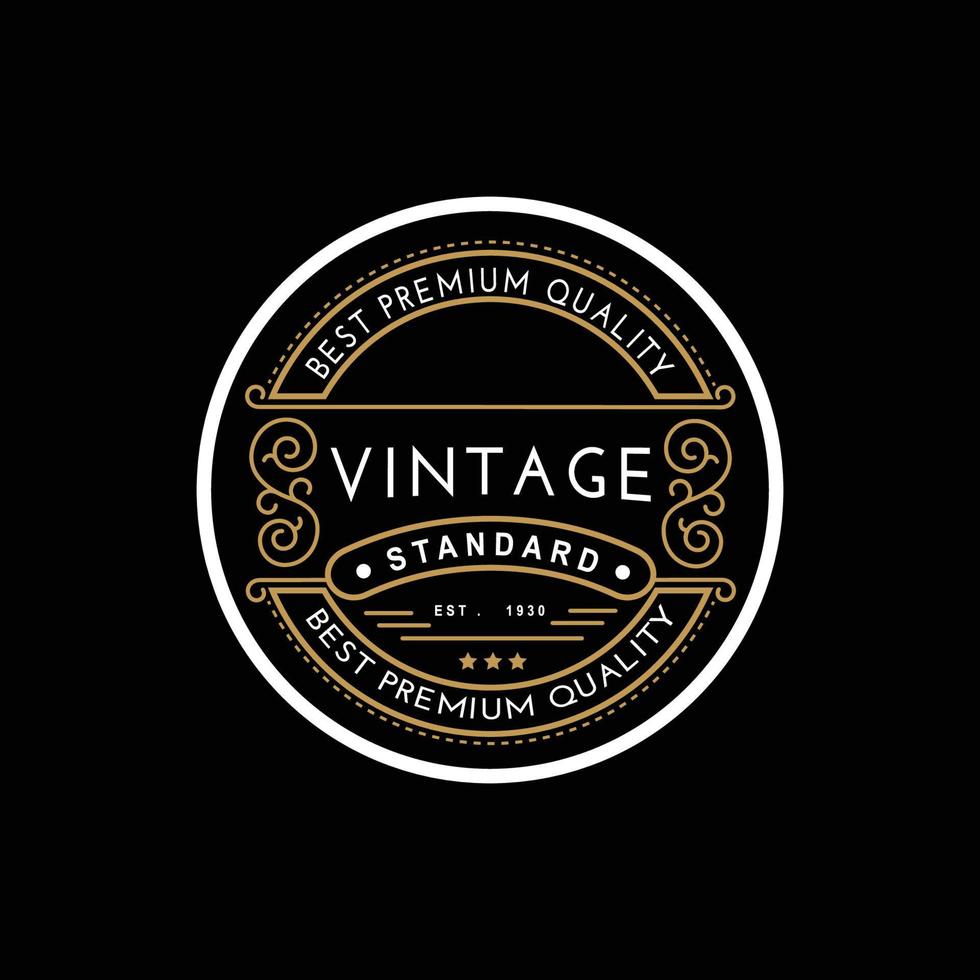 Elegant Vintage Retro Badge Label Emblem Logo design inspiration. vector