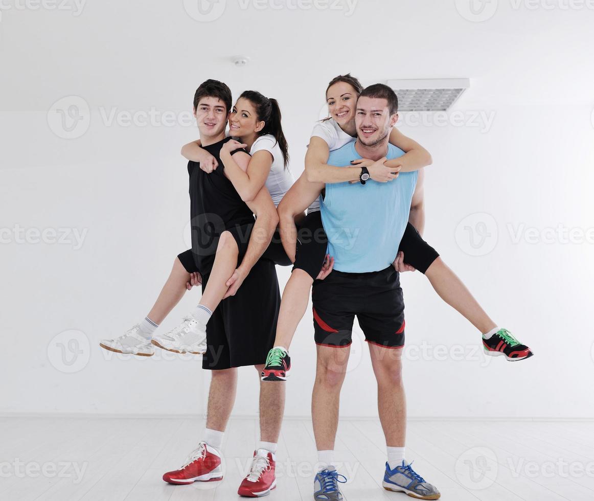 young people group in fitness club photo