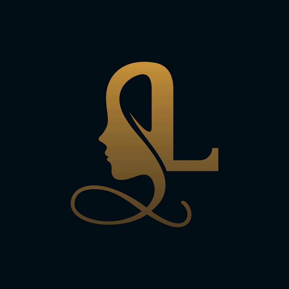 Letter L Beauty Face Nature Monogram Logo vector