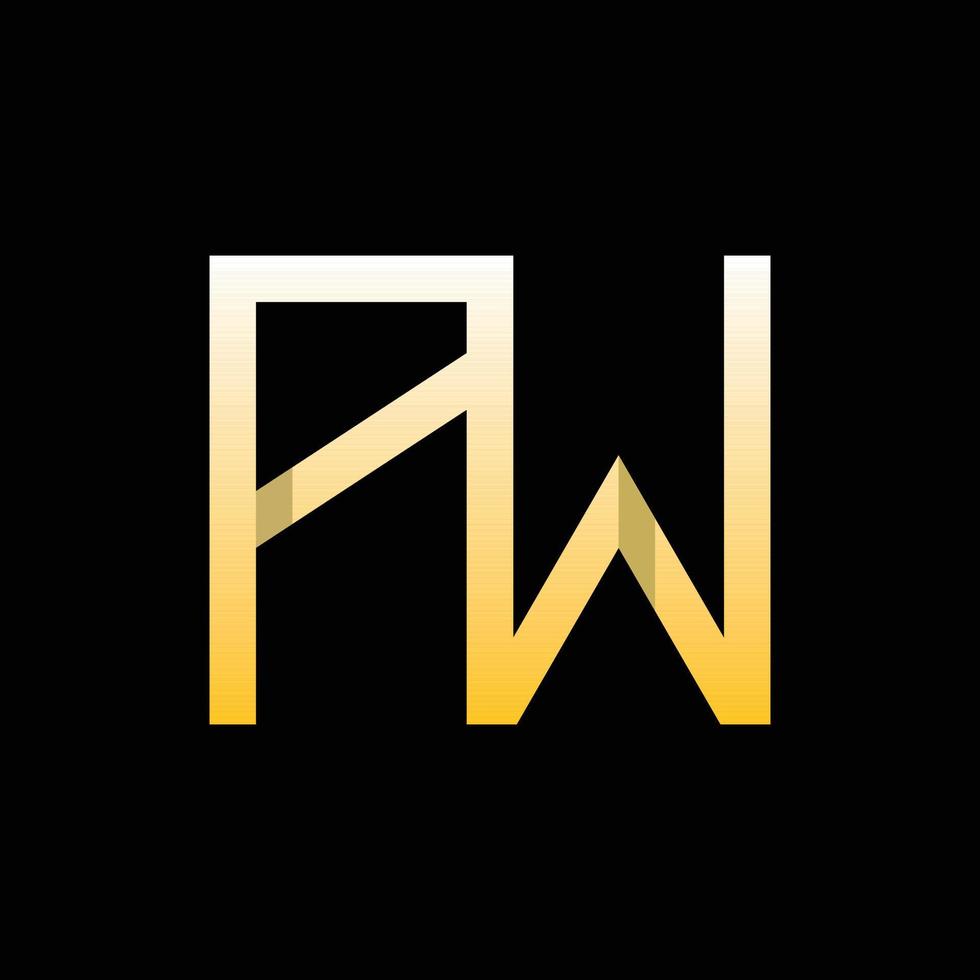 Letter pw geometric simple logo 11006568 vector art at vecteezy