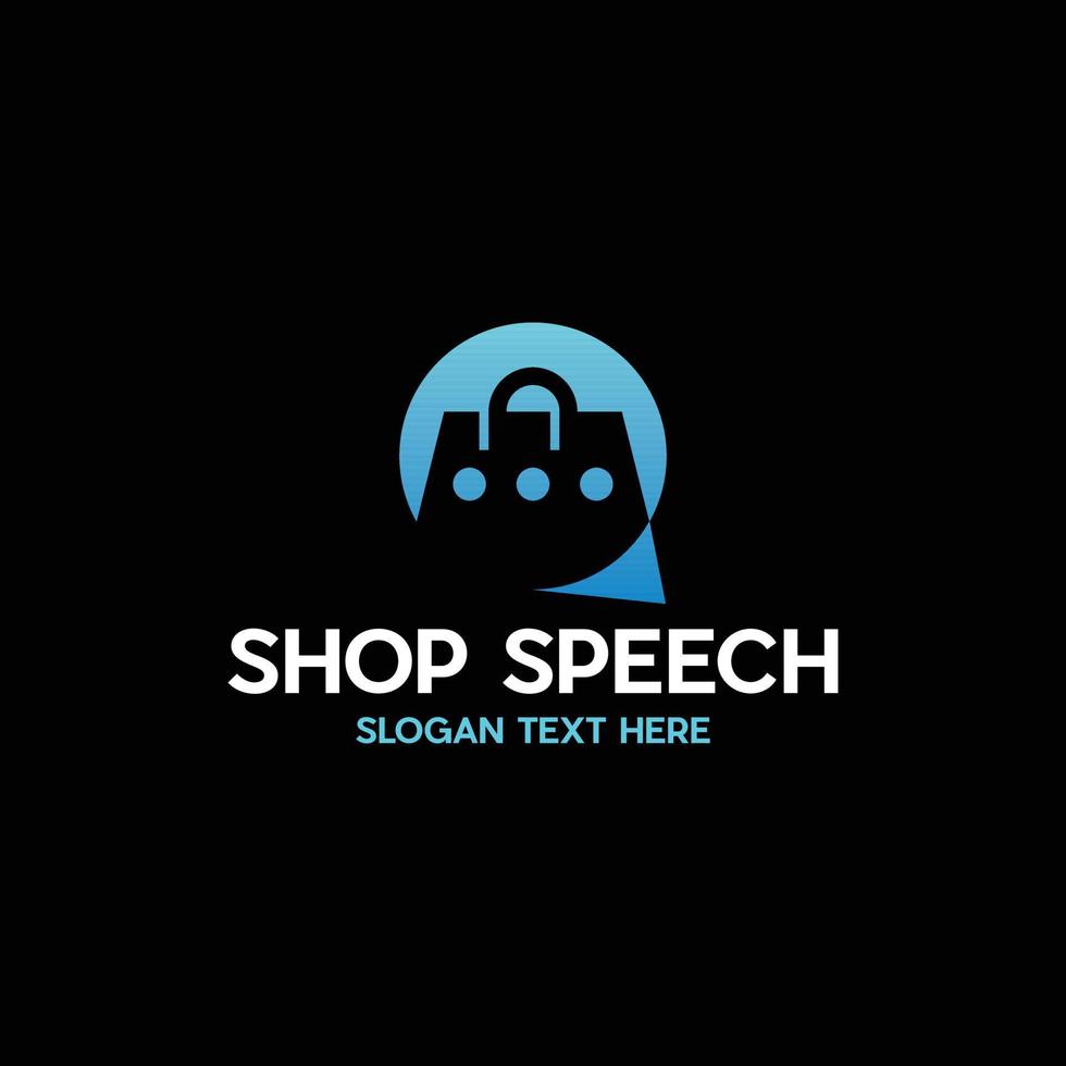 tienda discurso simple medios moderno logo vector