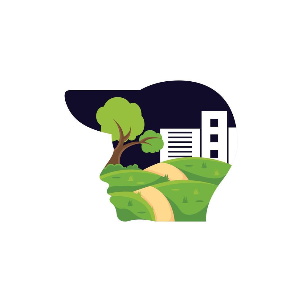 Head Landscaping Abstract Illustration Logo vector