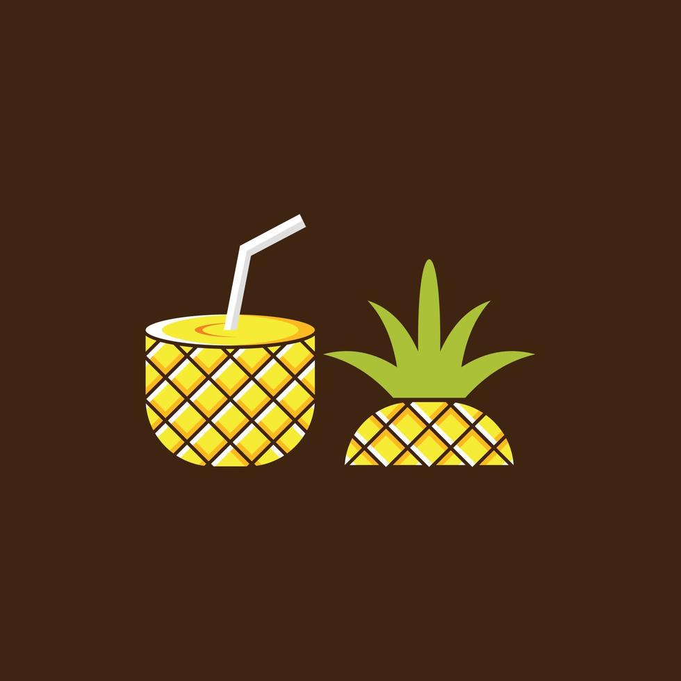 logotipo de fruta de bebida jugosa de piña vector