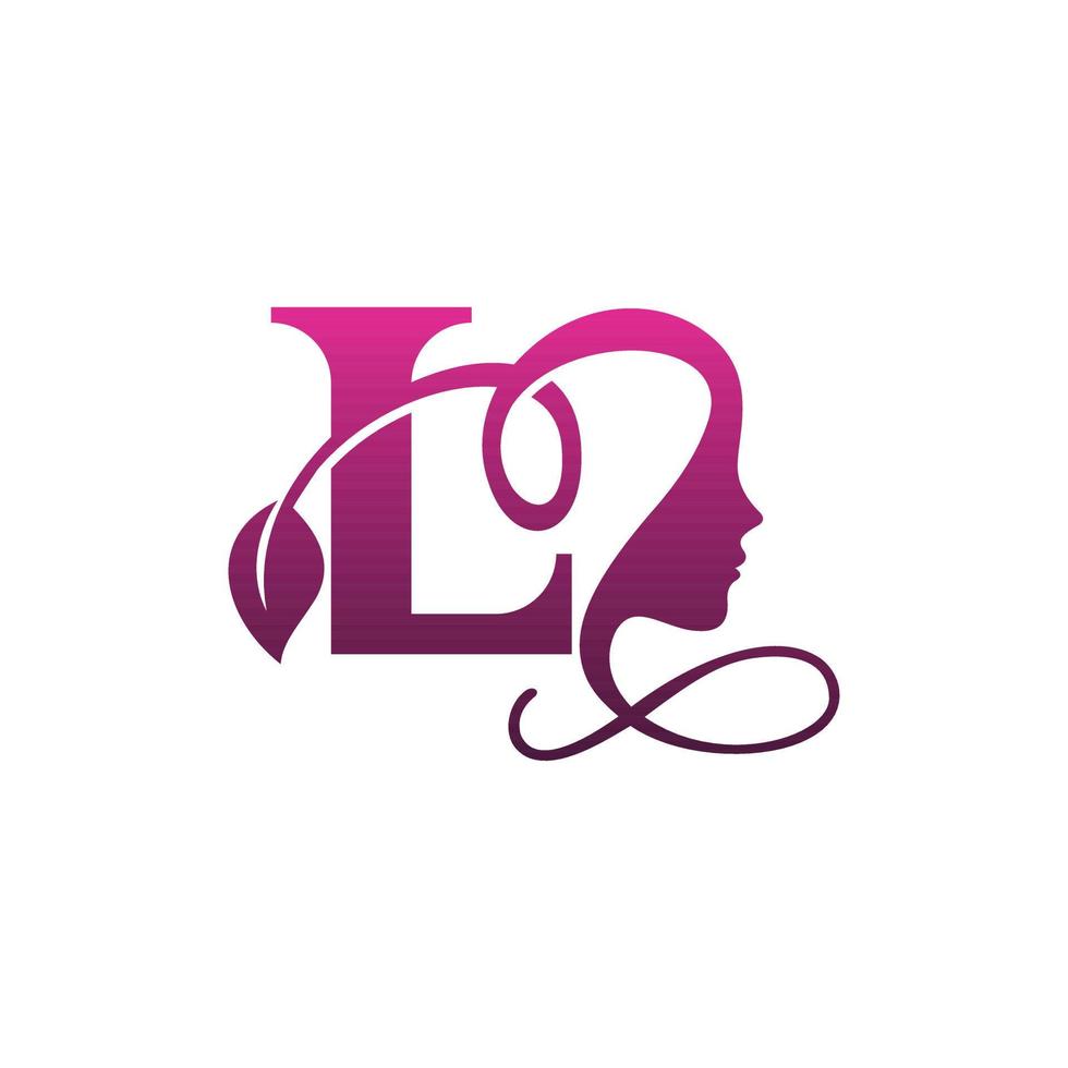 Letter L Beauty Face Woman Logo vector