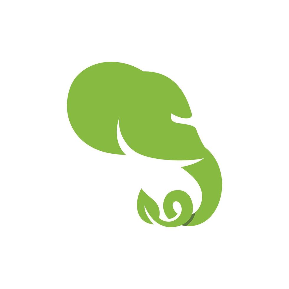 elefante hoja naturaleza ecología logo vector