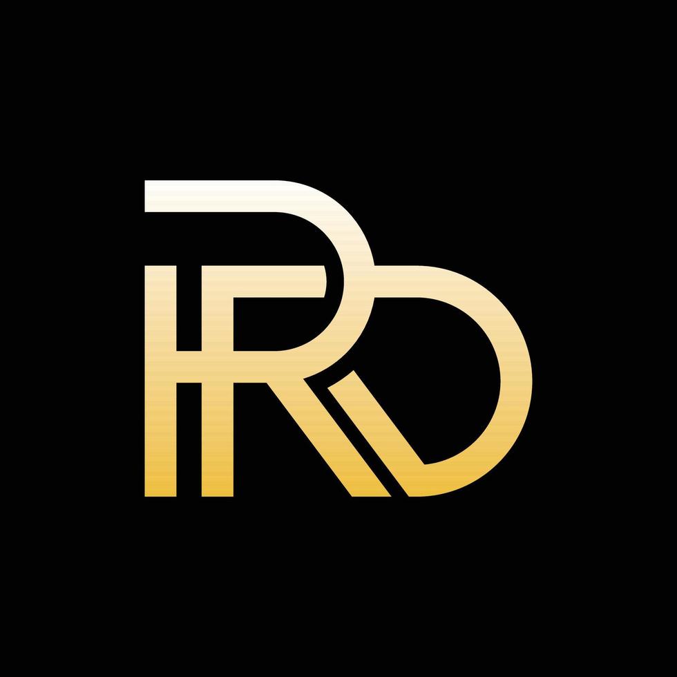 Letter RD Line Geometric Monogram Logo vector