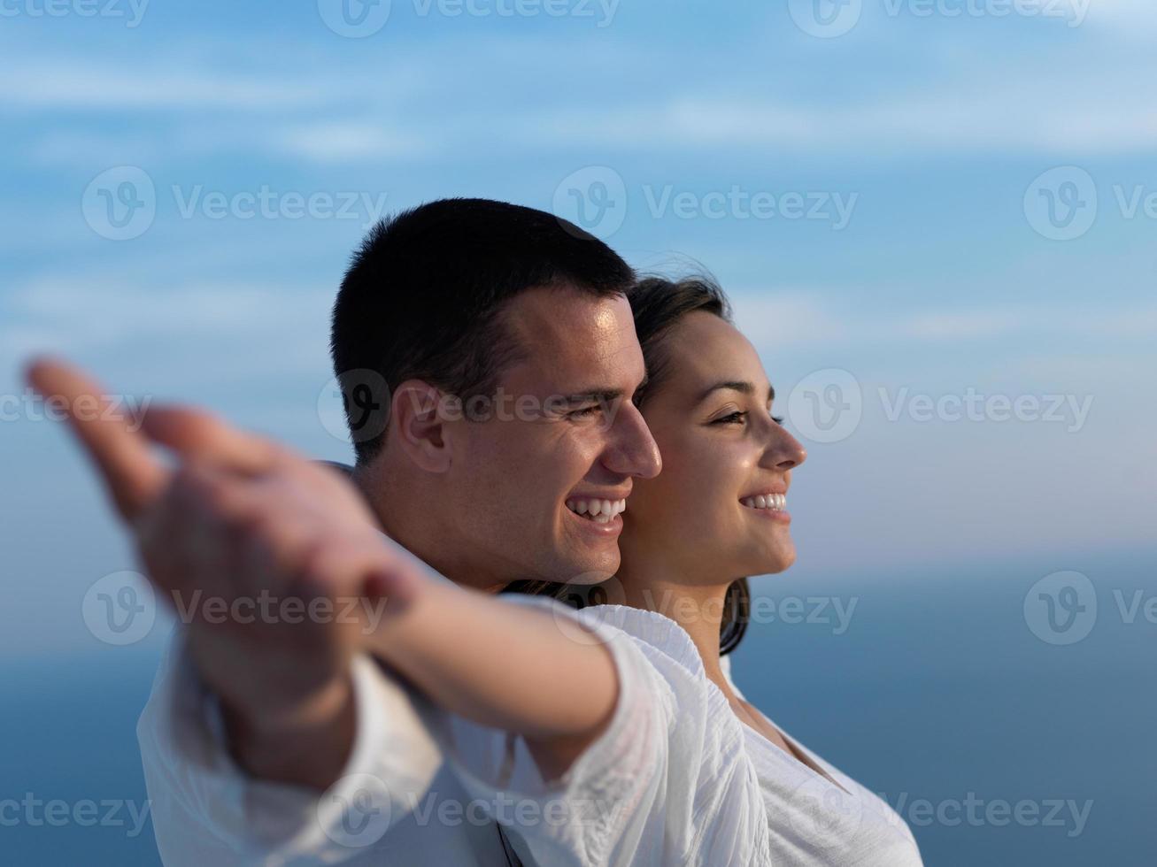 happy young romantic couple have fun arelax  relax at home photo