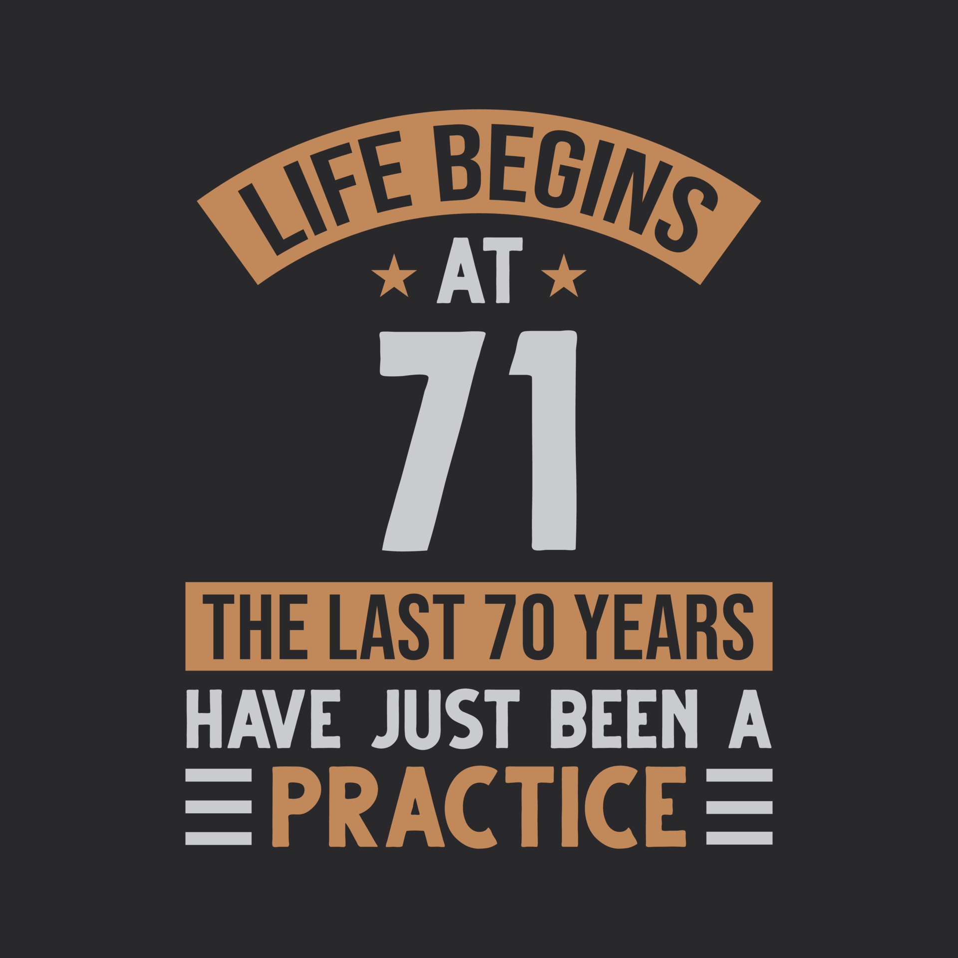 Life begins at 71 The last 70 years have just been a practice 11007060 ...