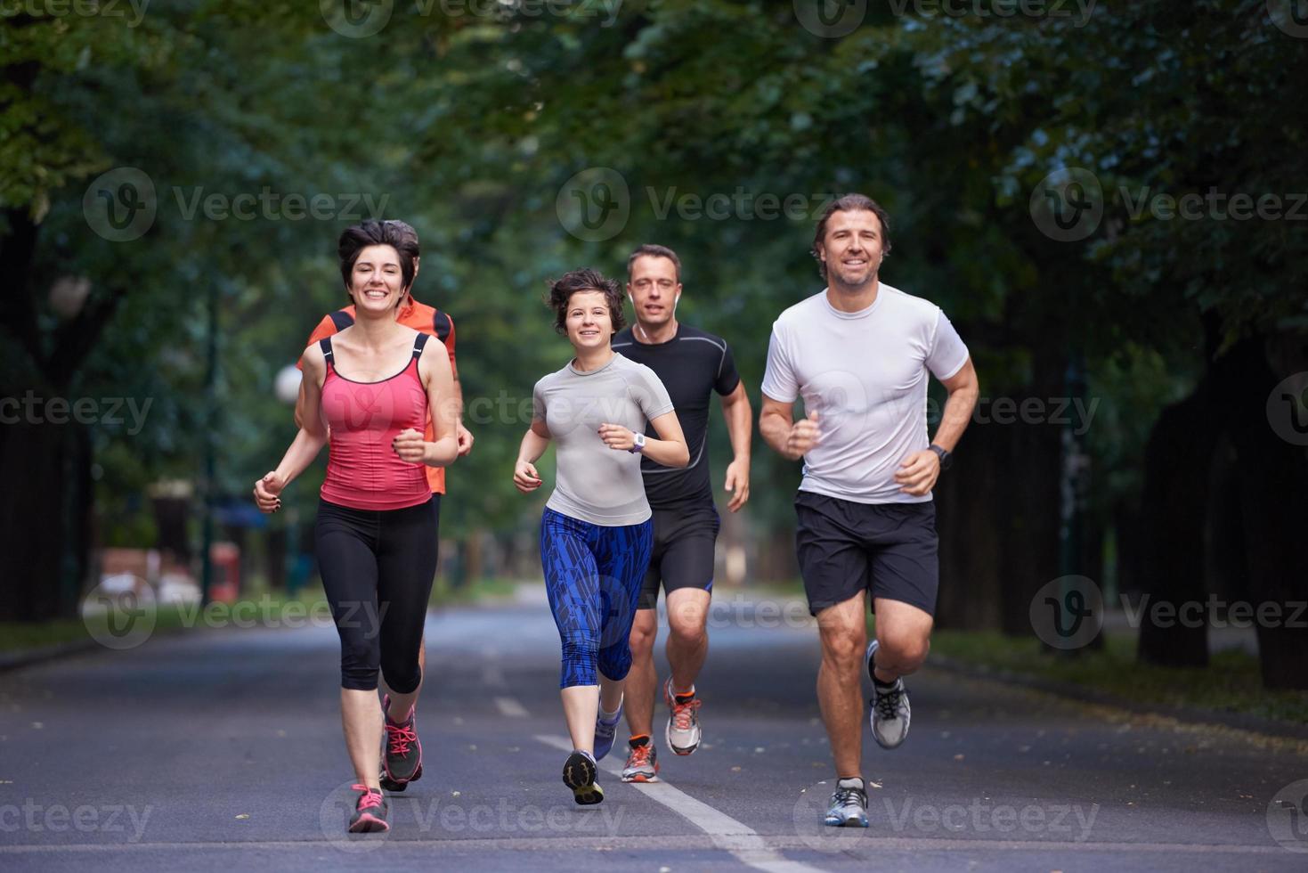 people group jogging photo