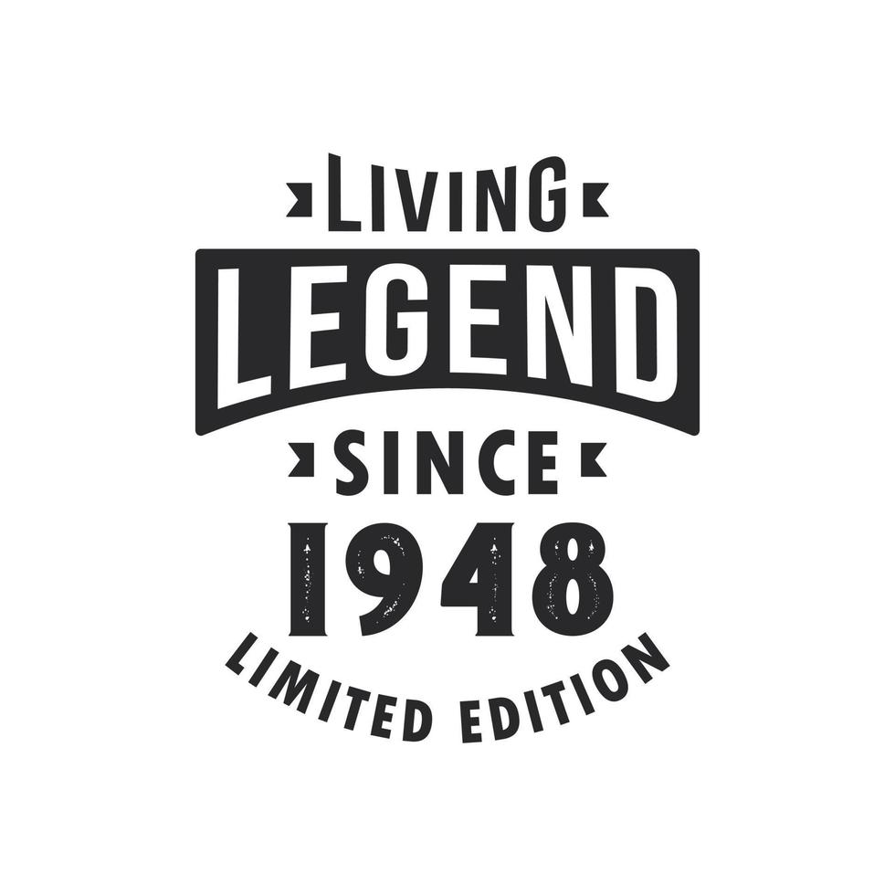 Living Legend since 1948, Legend born in 1948 Limited Edition. vector