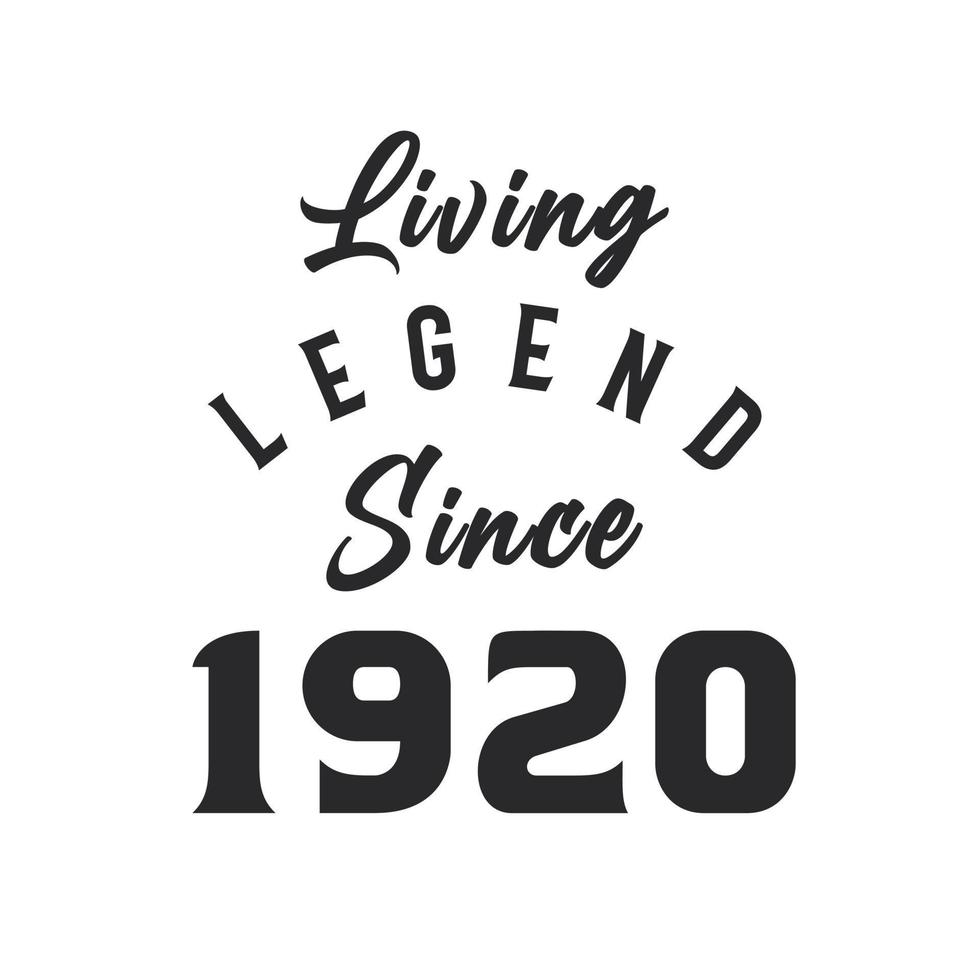 Living Legend since 1920, Legend born in 1920 vector