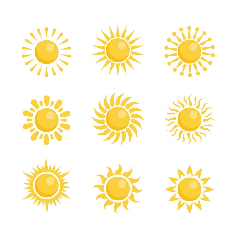 Set of Sun Element Icon vector
