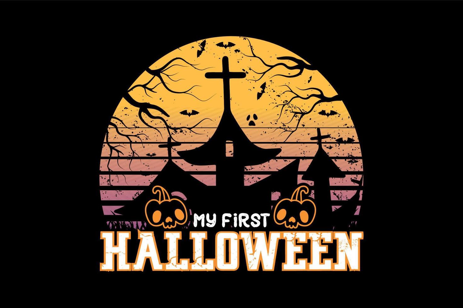 My first halloween, Halloween t-shirt design vector