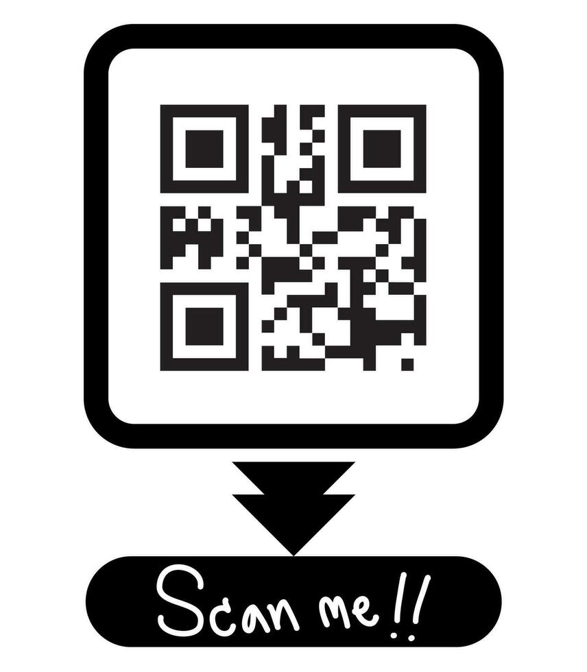 black qr code scan vector