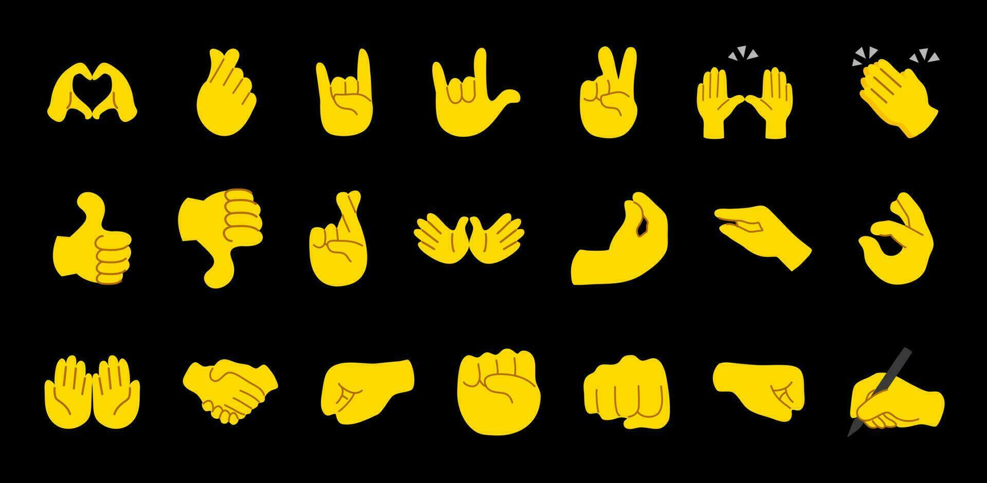 yellow hand bundle symbol vector