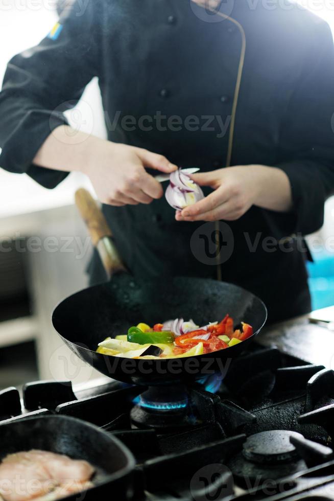 chef preparing meal photo