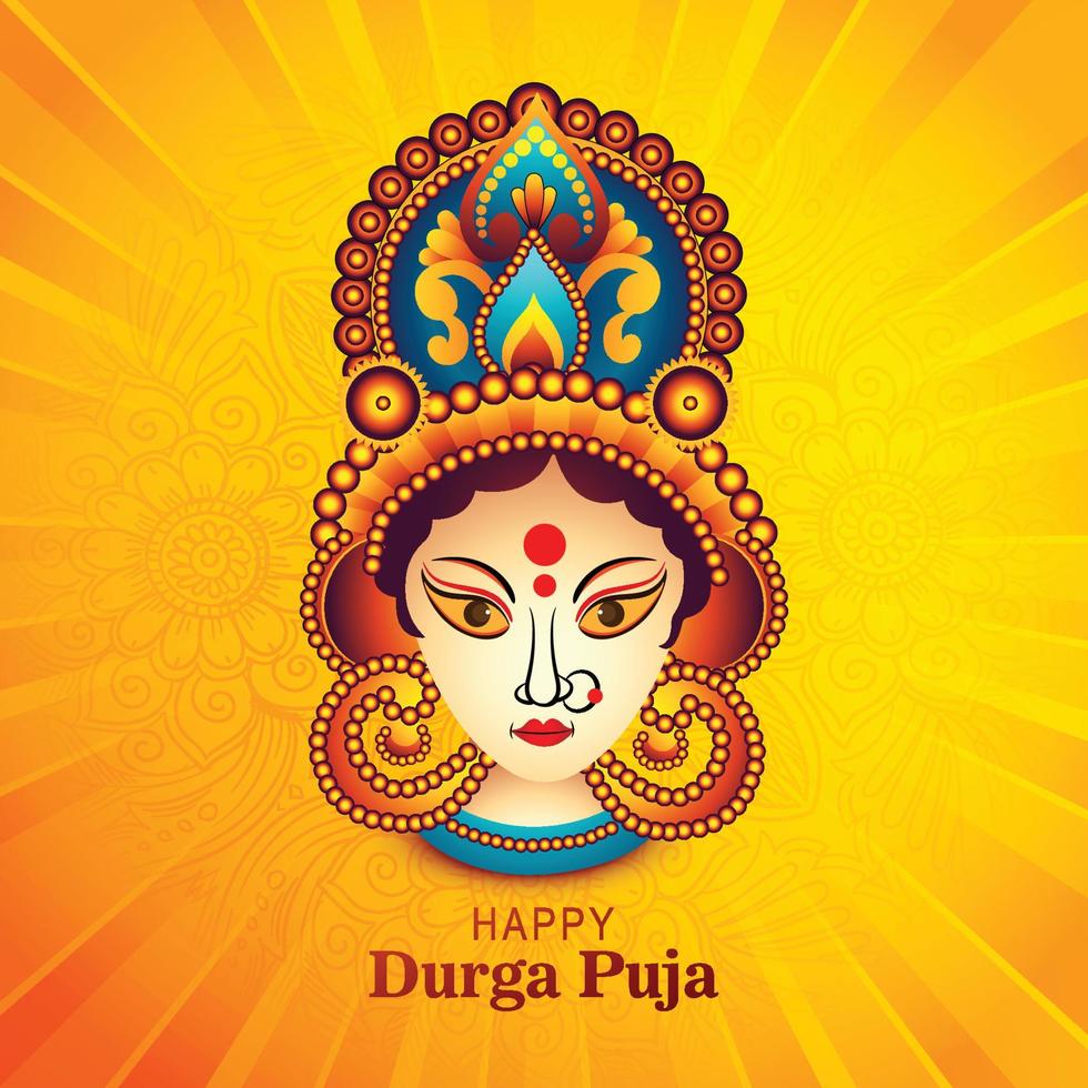 fondo de tarjeta de celebración cultural del festival navratri y durga puja vector