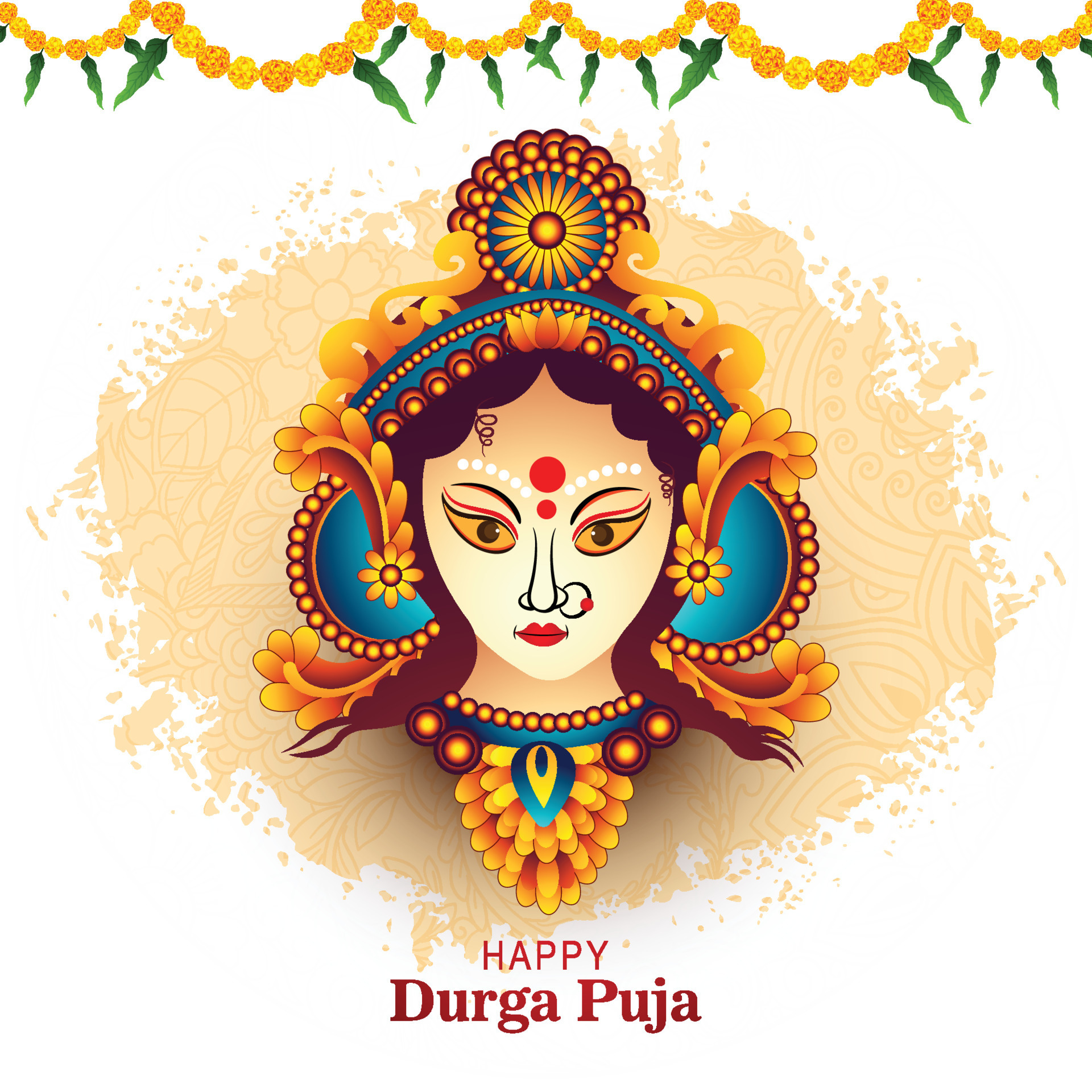 Indian god durga in happy durga puja subh navratri background 11008751  Vector Art at Vecteezy