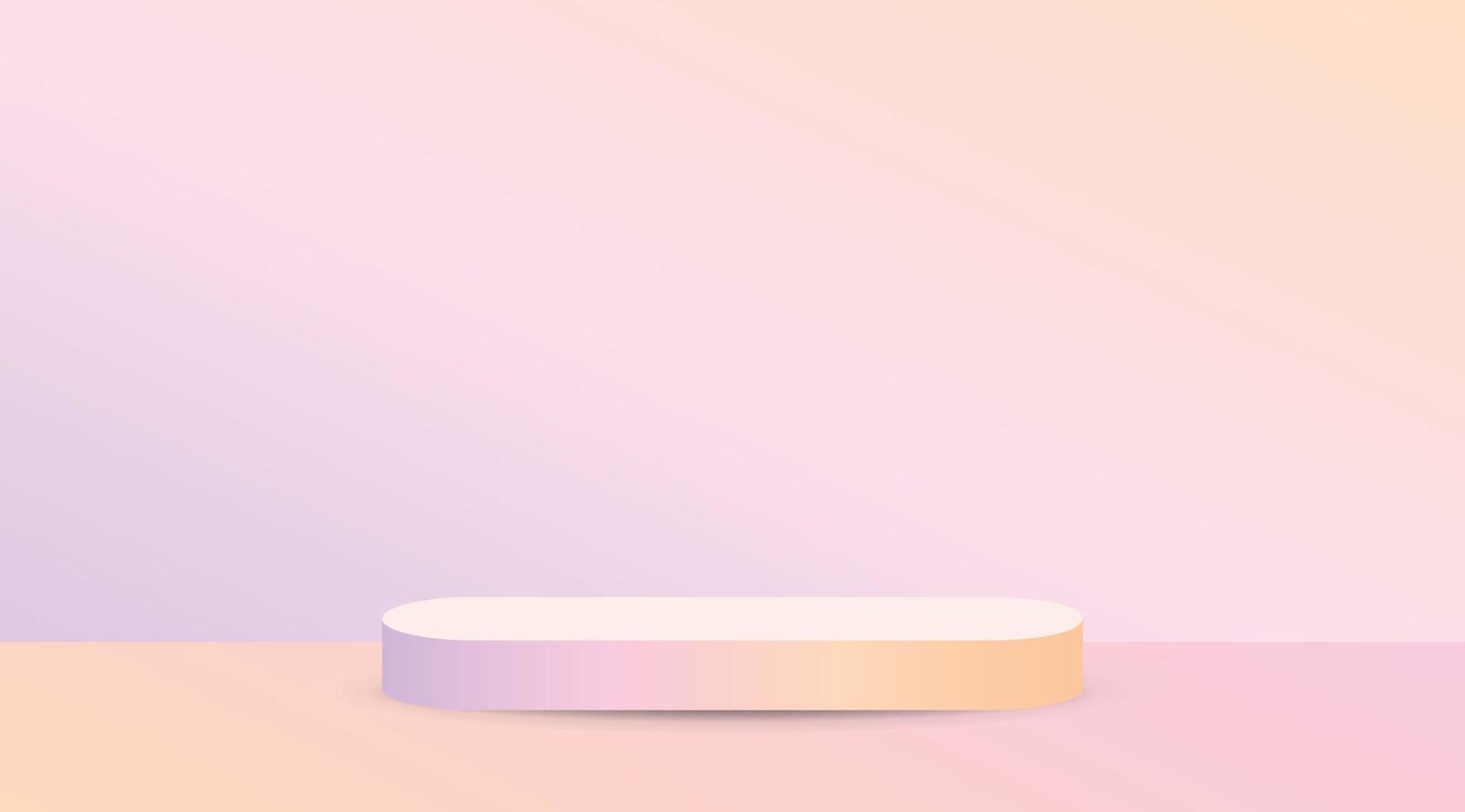 trendy gradient color product podium display 3d illustration vector on sweet pastel wall and floor background for putting your object