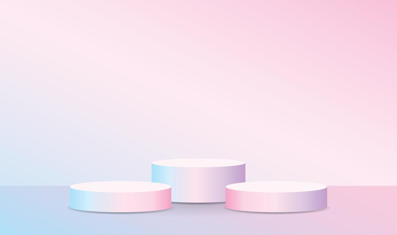 trendy sweet pastel gradient color product podium display 3d illustration vector for putting your object