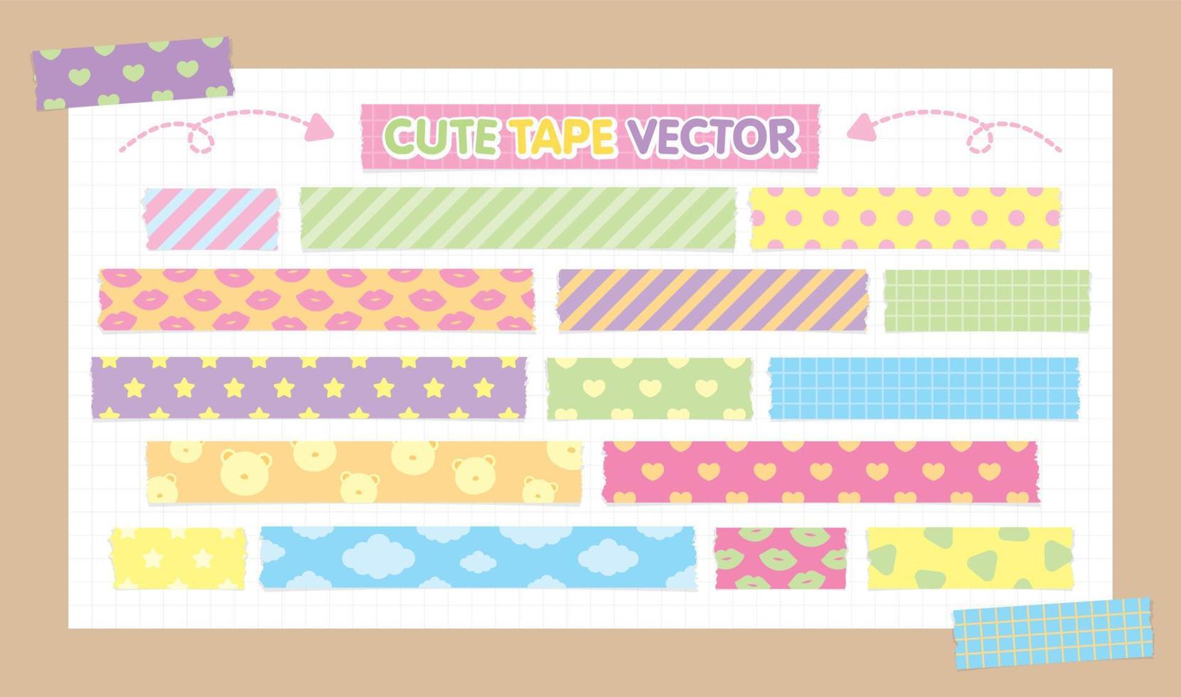 cute tape collection graphic element for decorating your artwork