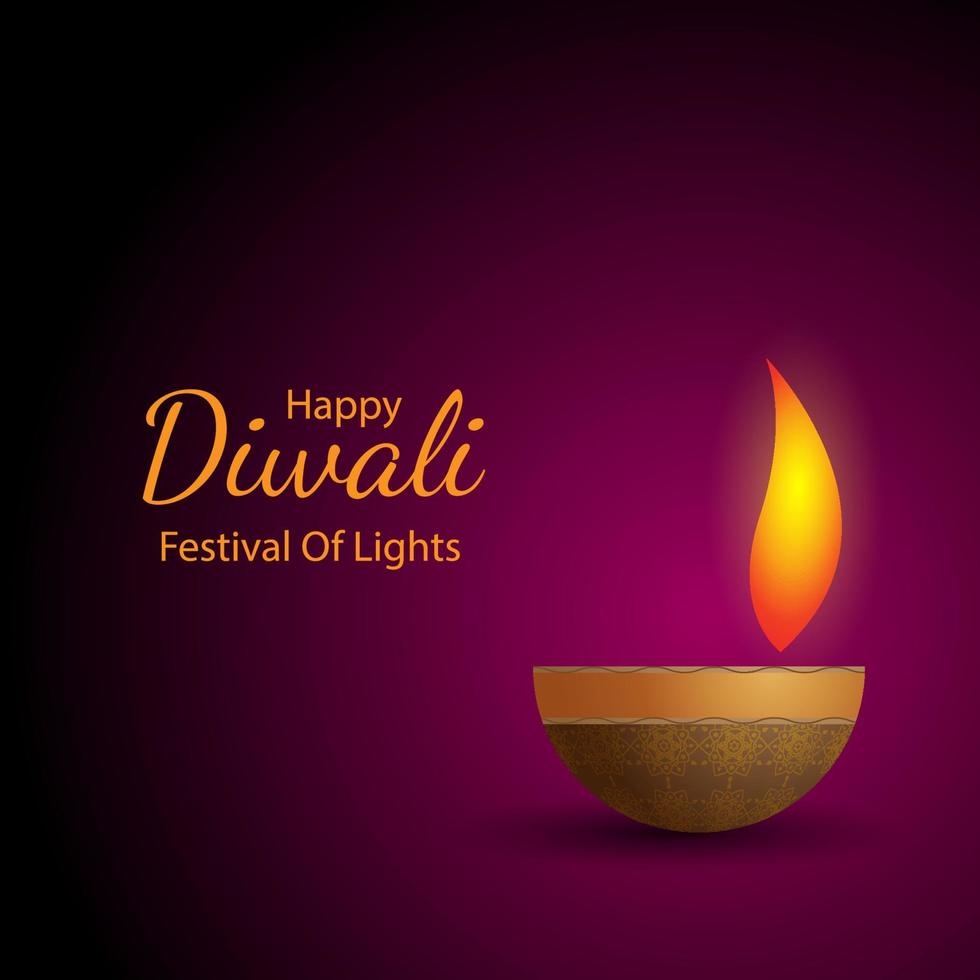 fondo realista feliz diwali para publicación en redes sociales vector