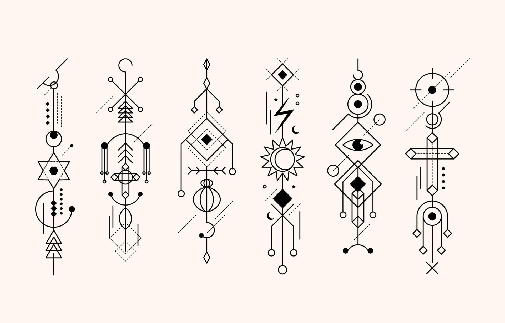 Abstract Geometric Minimalist Tattoo Pack 11008886 Vector Art at Vecteezy
