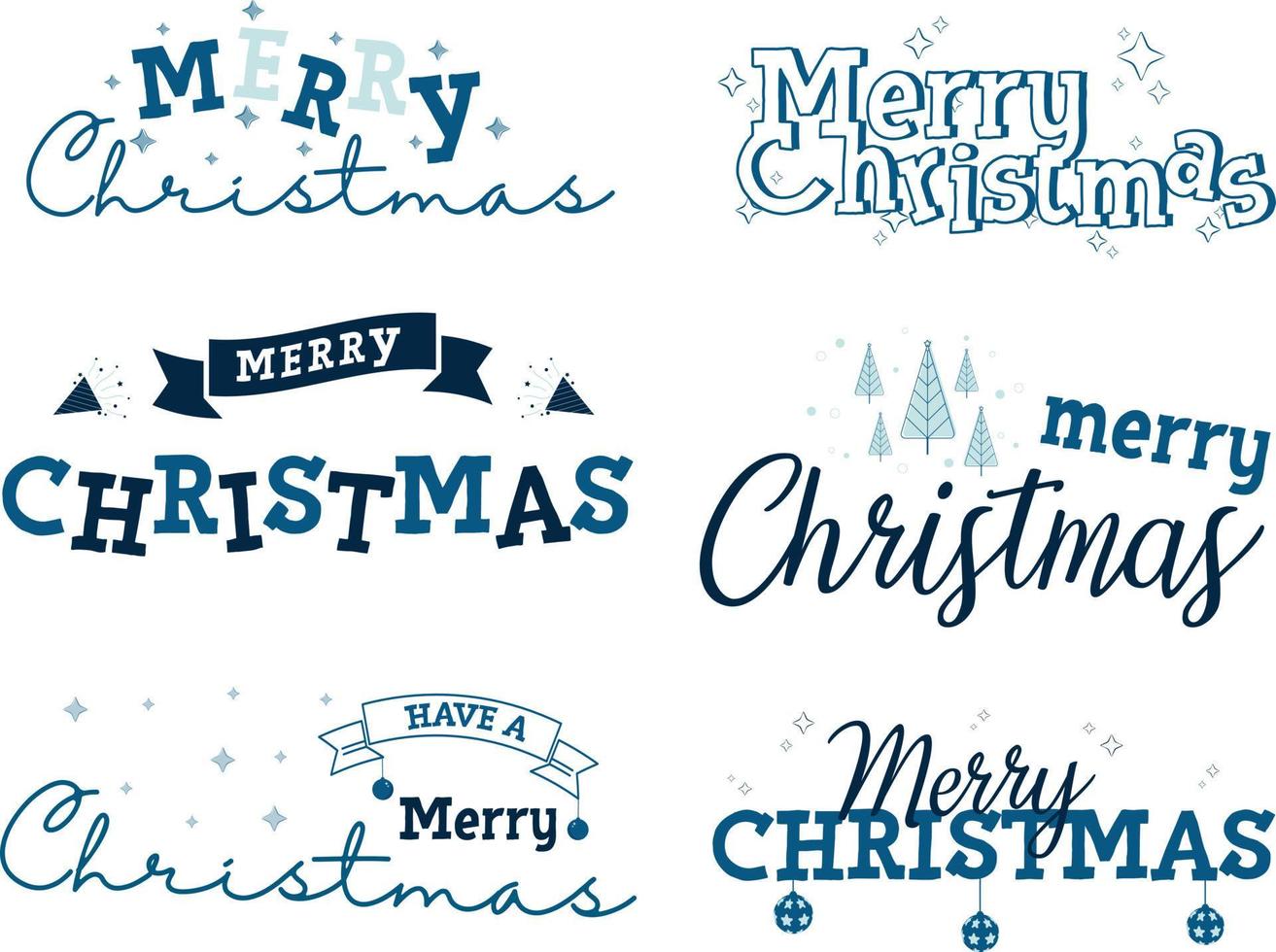 Merry Christmas typography lettering badge, postcard, invitation, greeting card and gift. vector