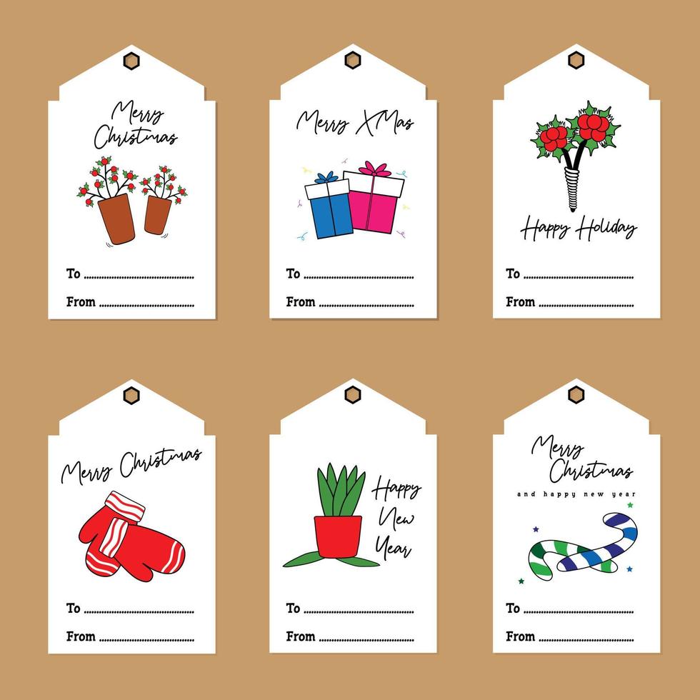 Merry Christmas gift tags. vector