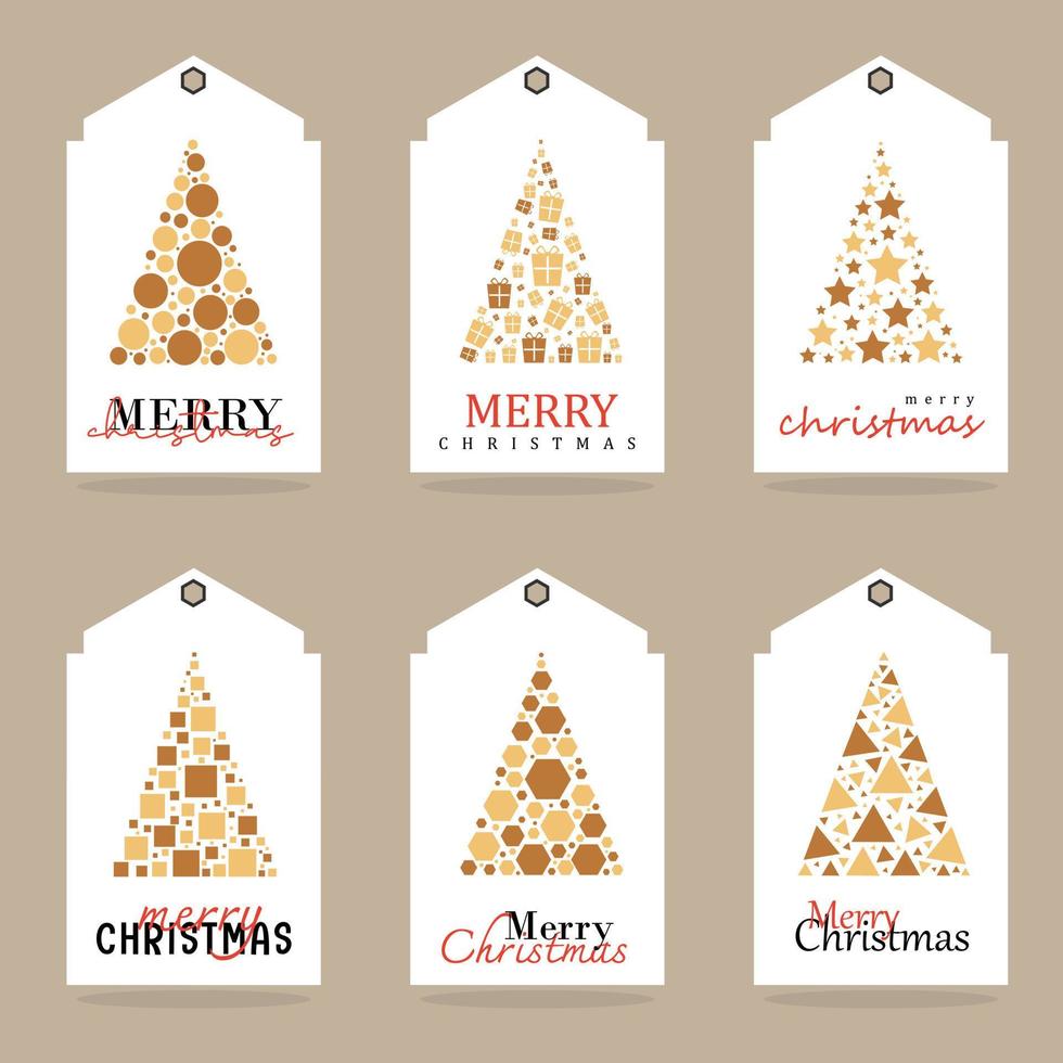 Merry Christmas gift tags. vector