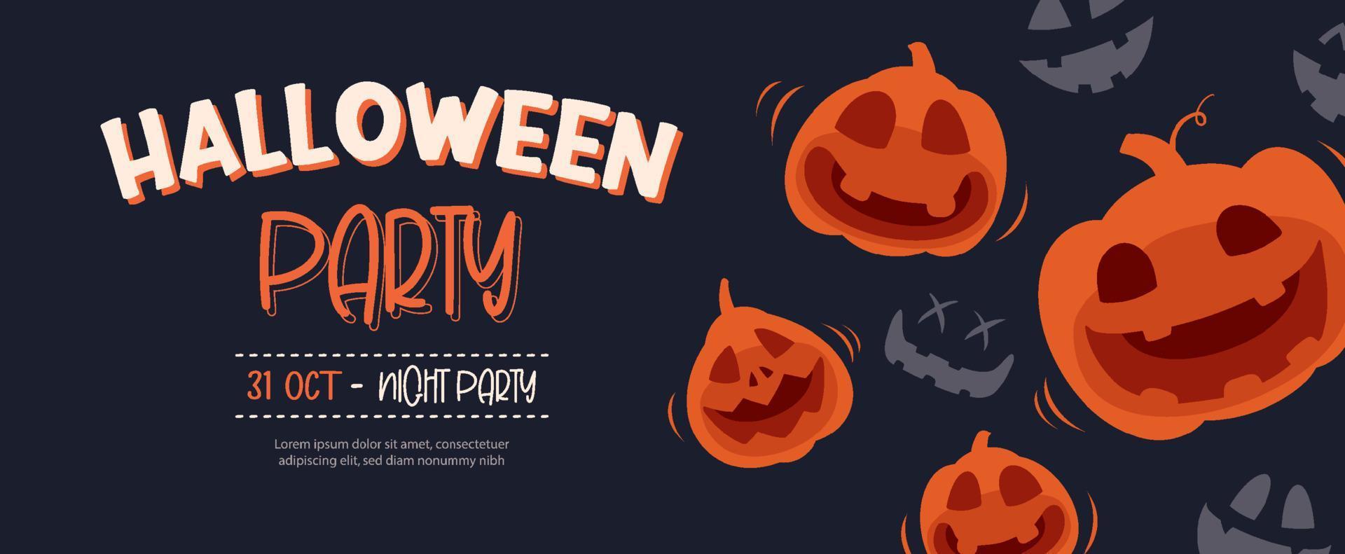 Halloween party invitations or greeting cards background. Halloween  illustration template for banner, poster, flyer, sale, and all design. vector