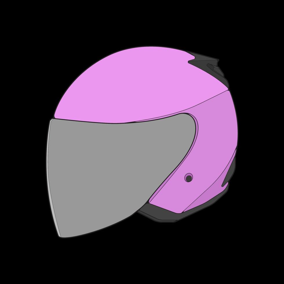 Color Block helmet half face Vector Illustration, Helmet Concept, Line